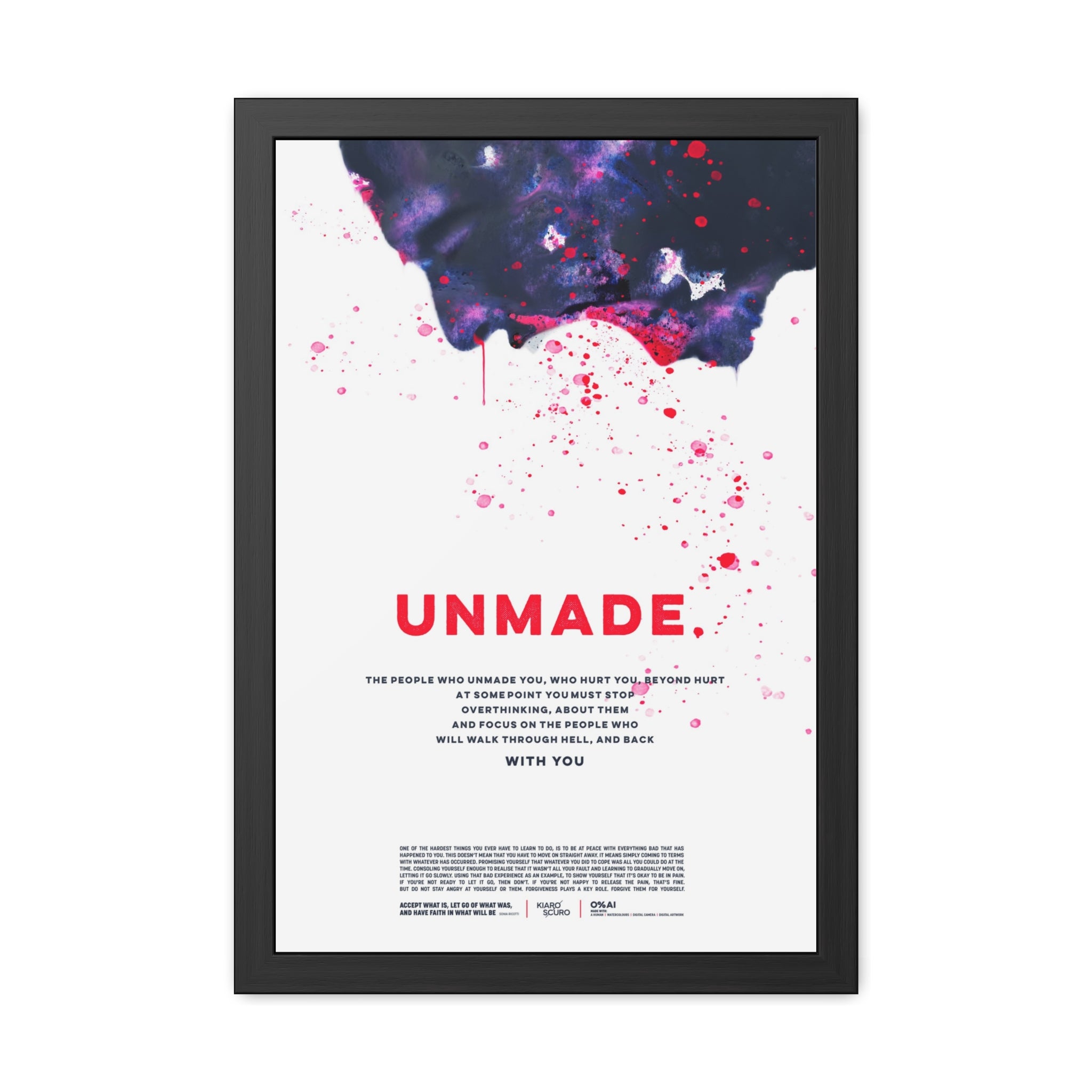 Unmade Art Print Poster — Emotional Pain Motivational Wall Art