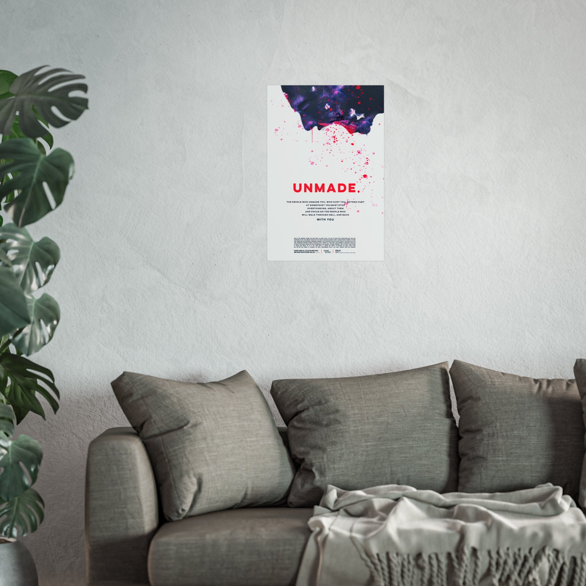 Unmade Fine Art Poster — Emotional Pain Motivational Wall Art