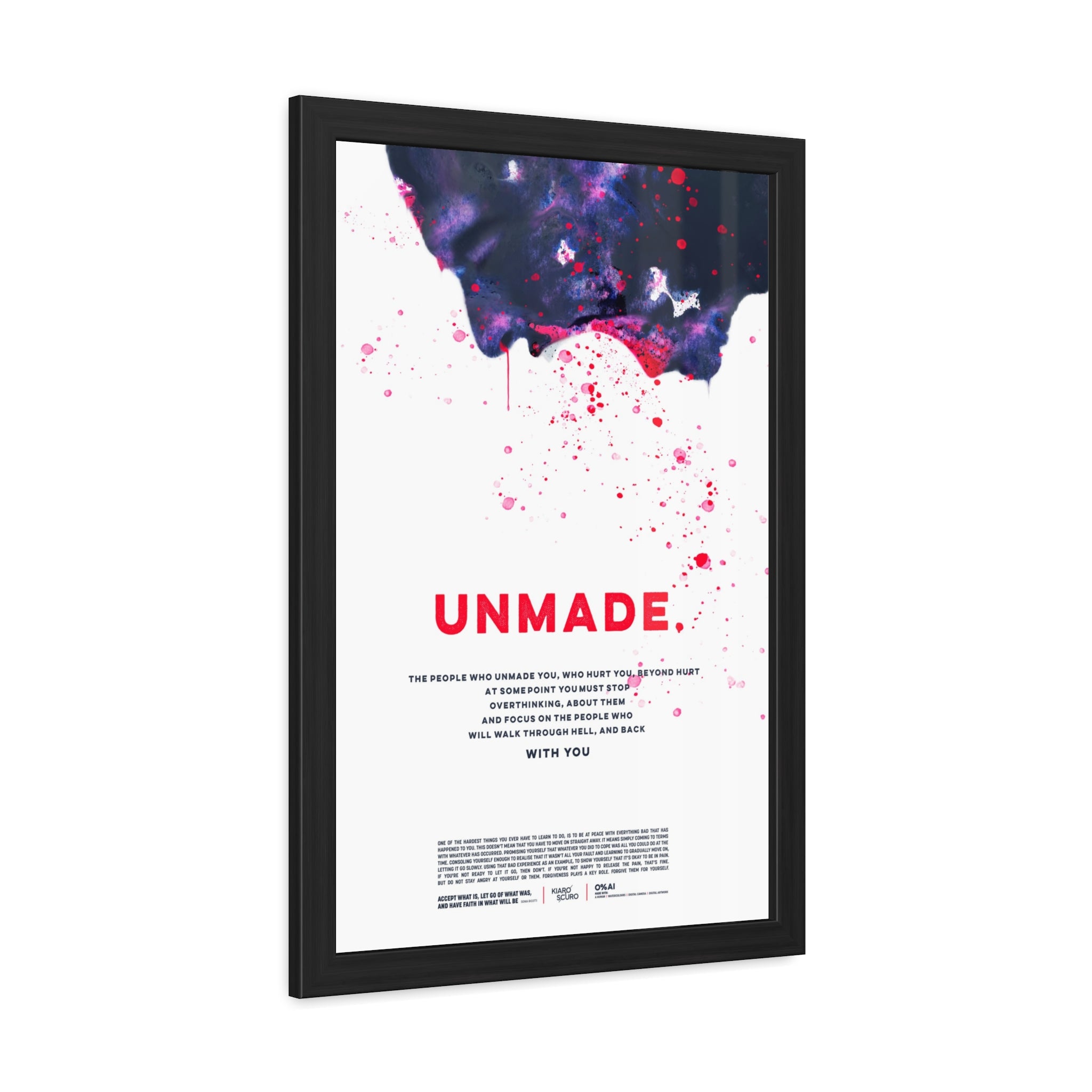 Unmade Art Print Poster — Emotional Pain Motivational Wall Art