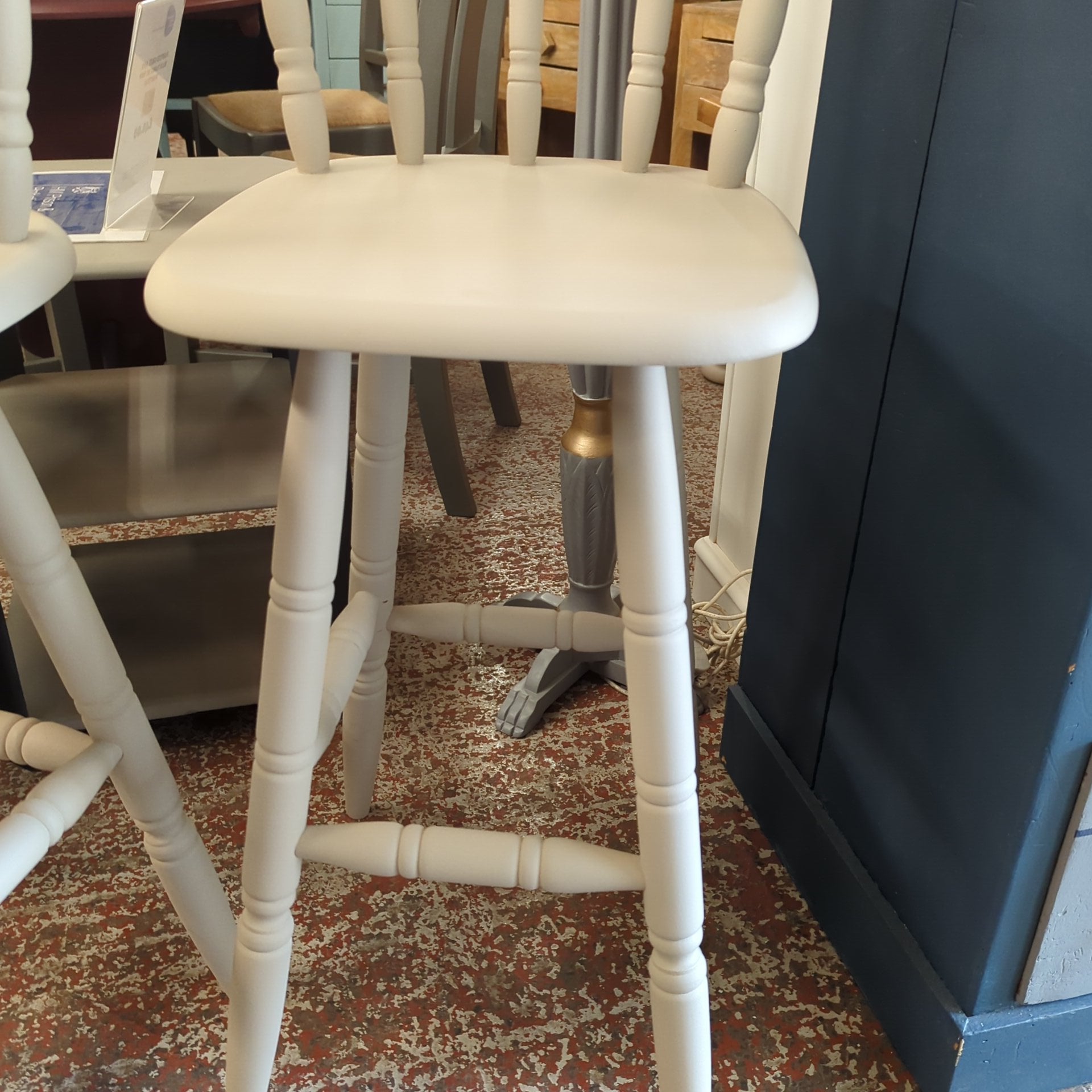 Hand Painted Pair of Bar Stools by HMP Bristol