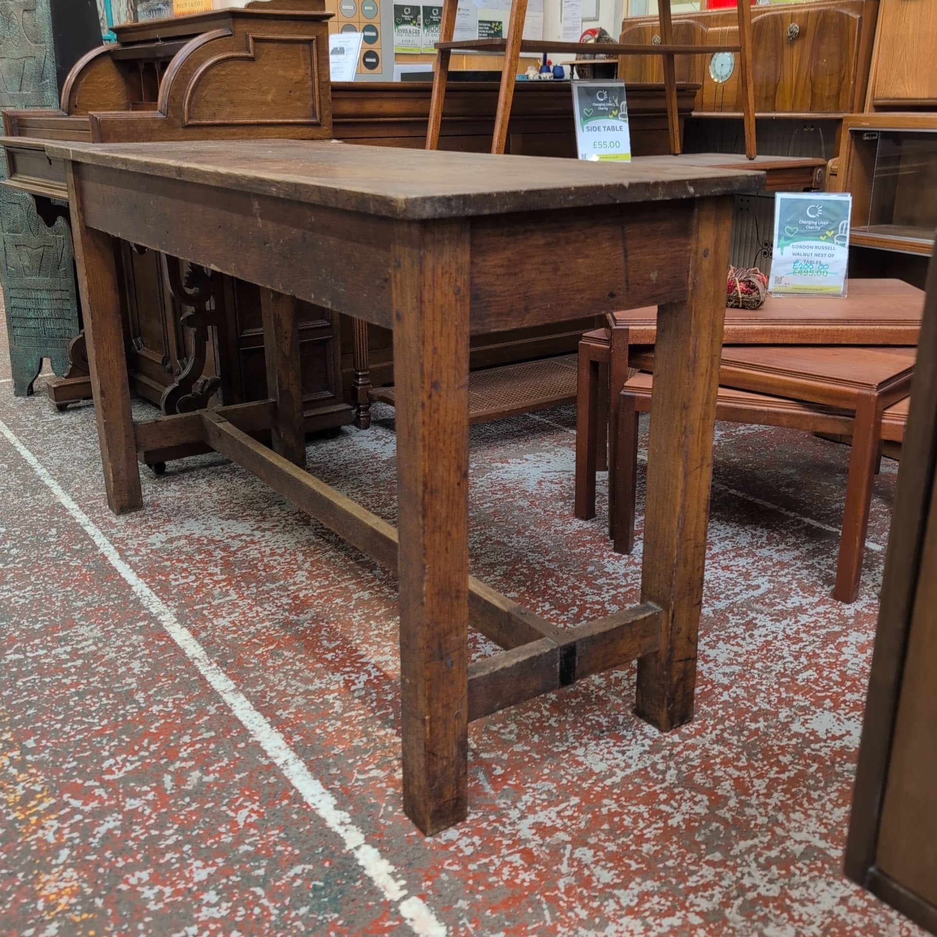 Antique Industrial Workbench / Joiner's Bench – Stamped "U of B"