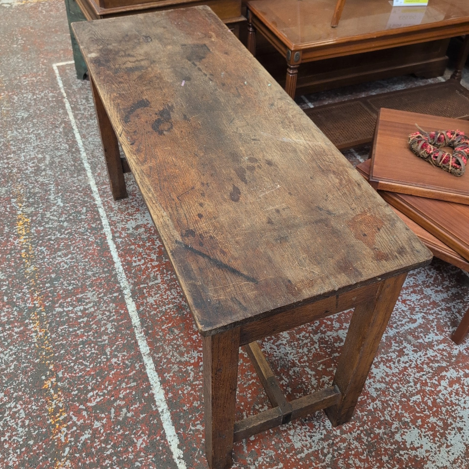 Antique Industrial Workbench / Joiner's Bench – Stamped "U of B"
