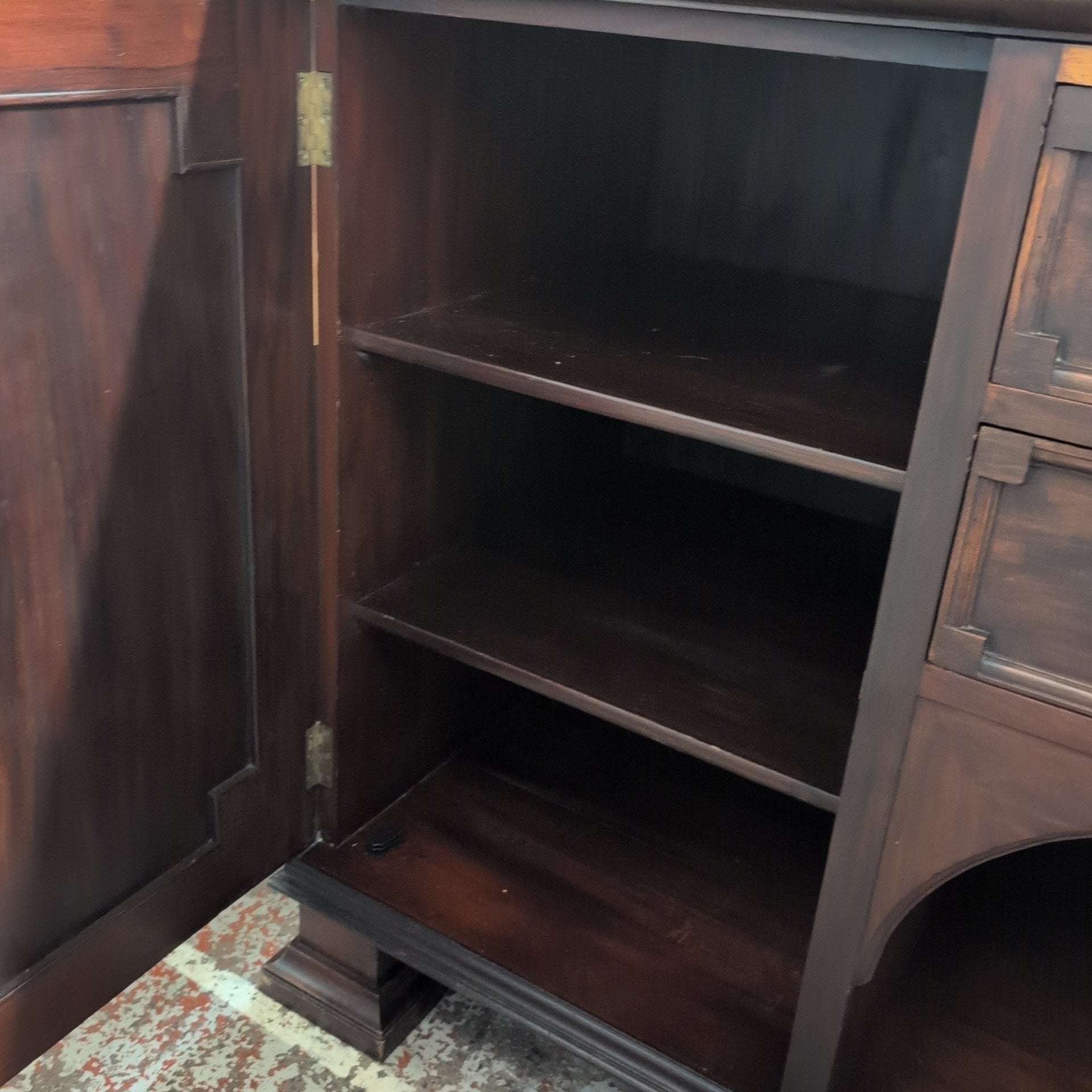 Maple & Co Antique Dark Wood Mirrored Sideboard