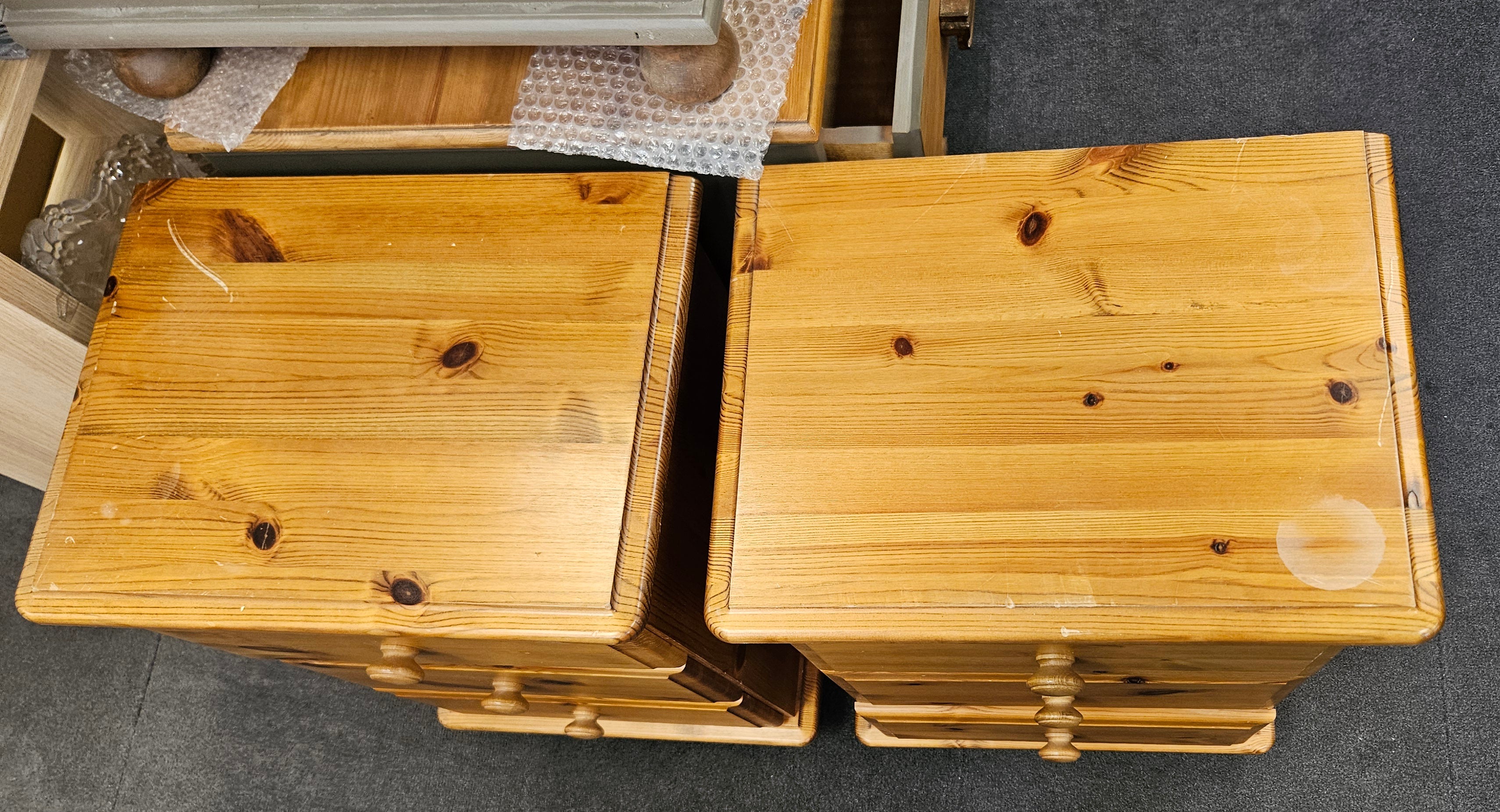 Pair of pine bedside cabinets