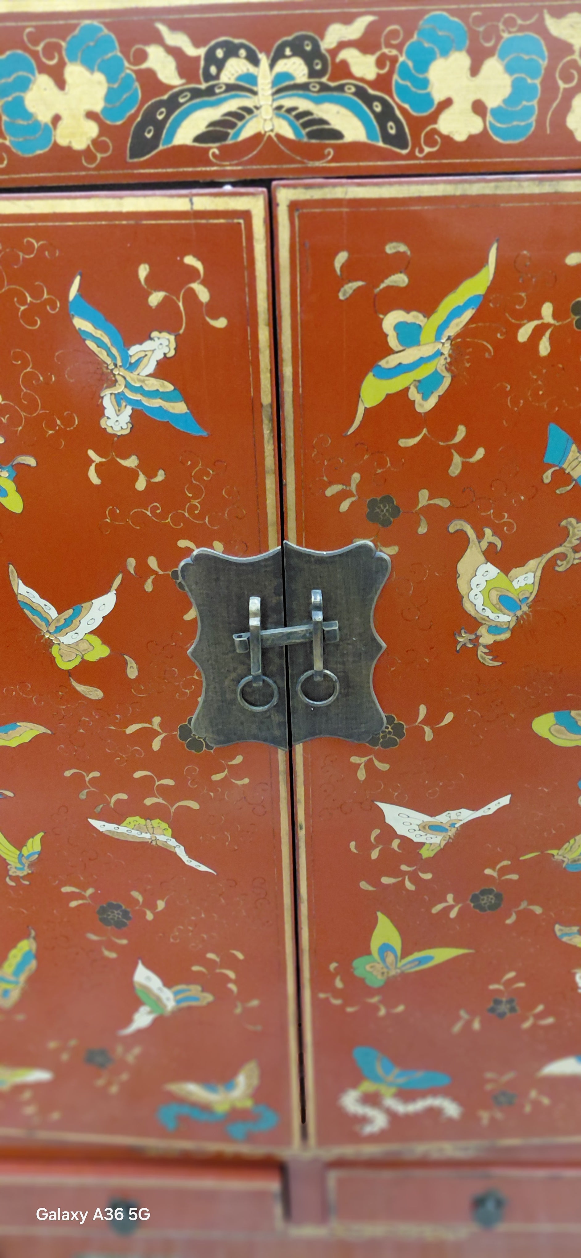 Chinese Lacquer Butterfly Cabinet