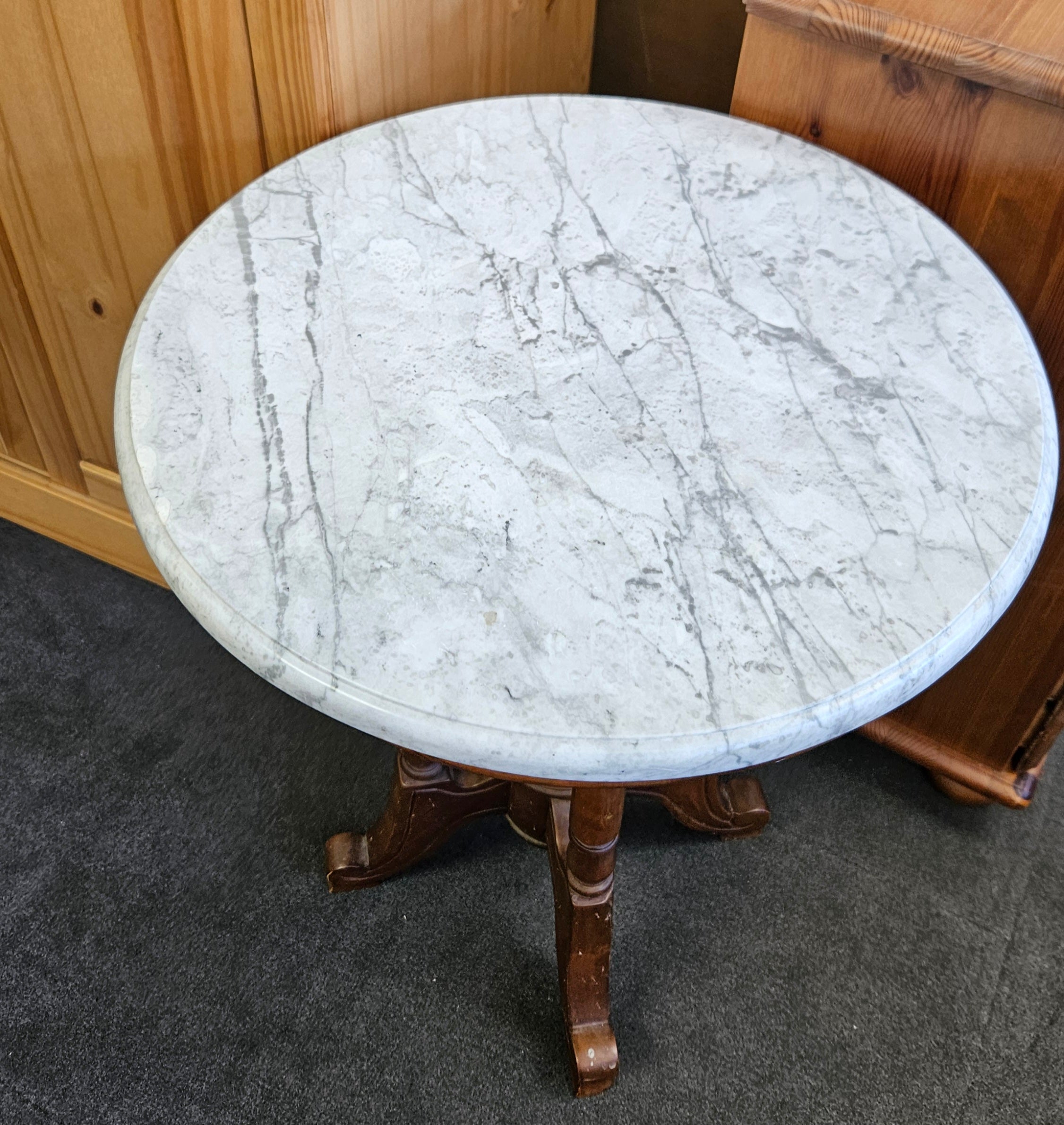Marble topped side table