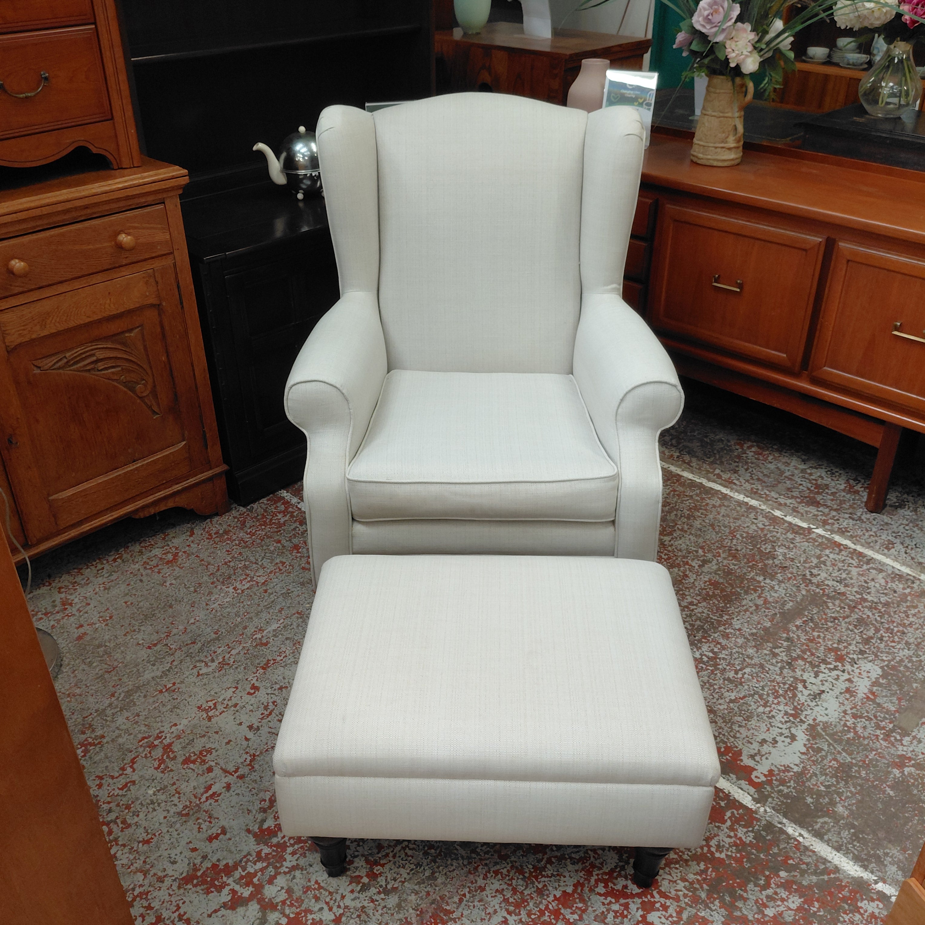 Fireside Armchair And Foot Stool