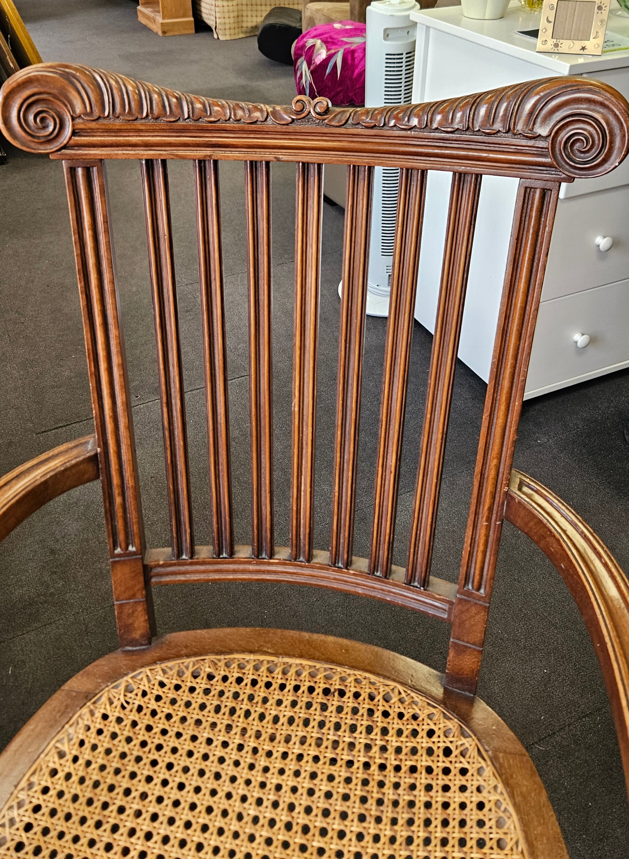 Cane seated chair