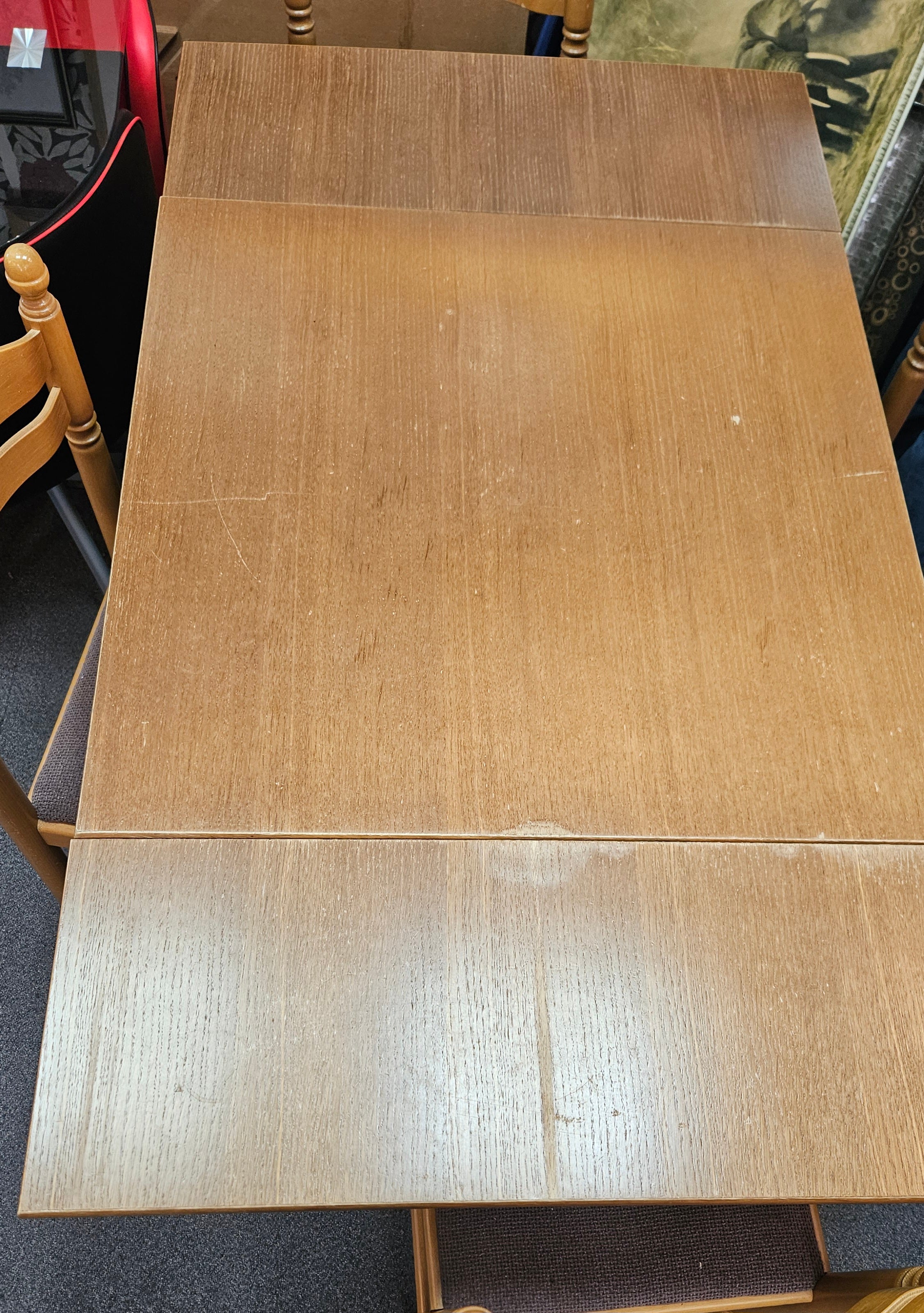 Extending table and chairs