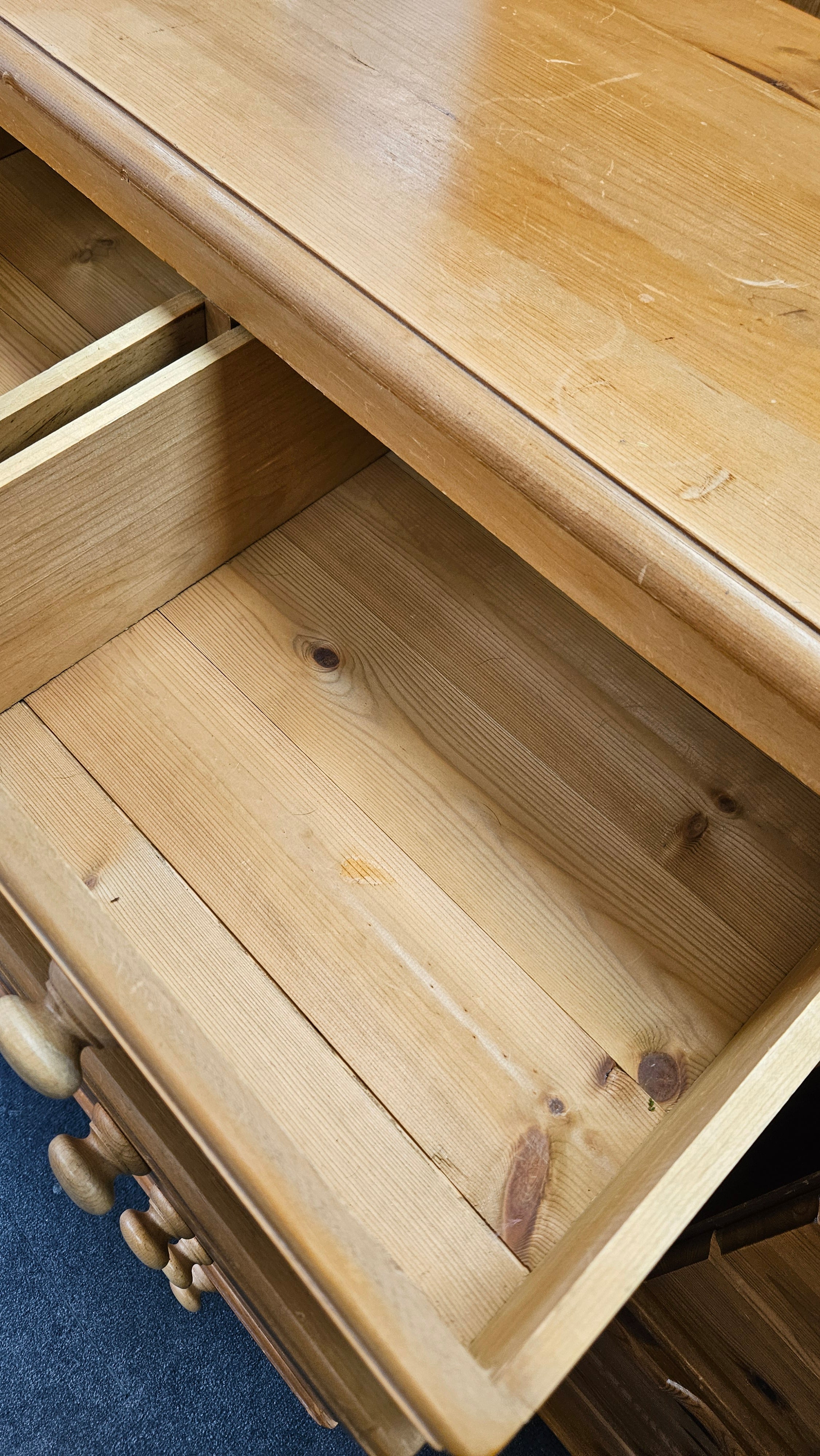 Large pine chest of drawers
