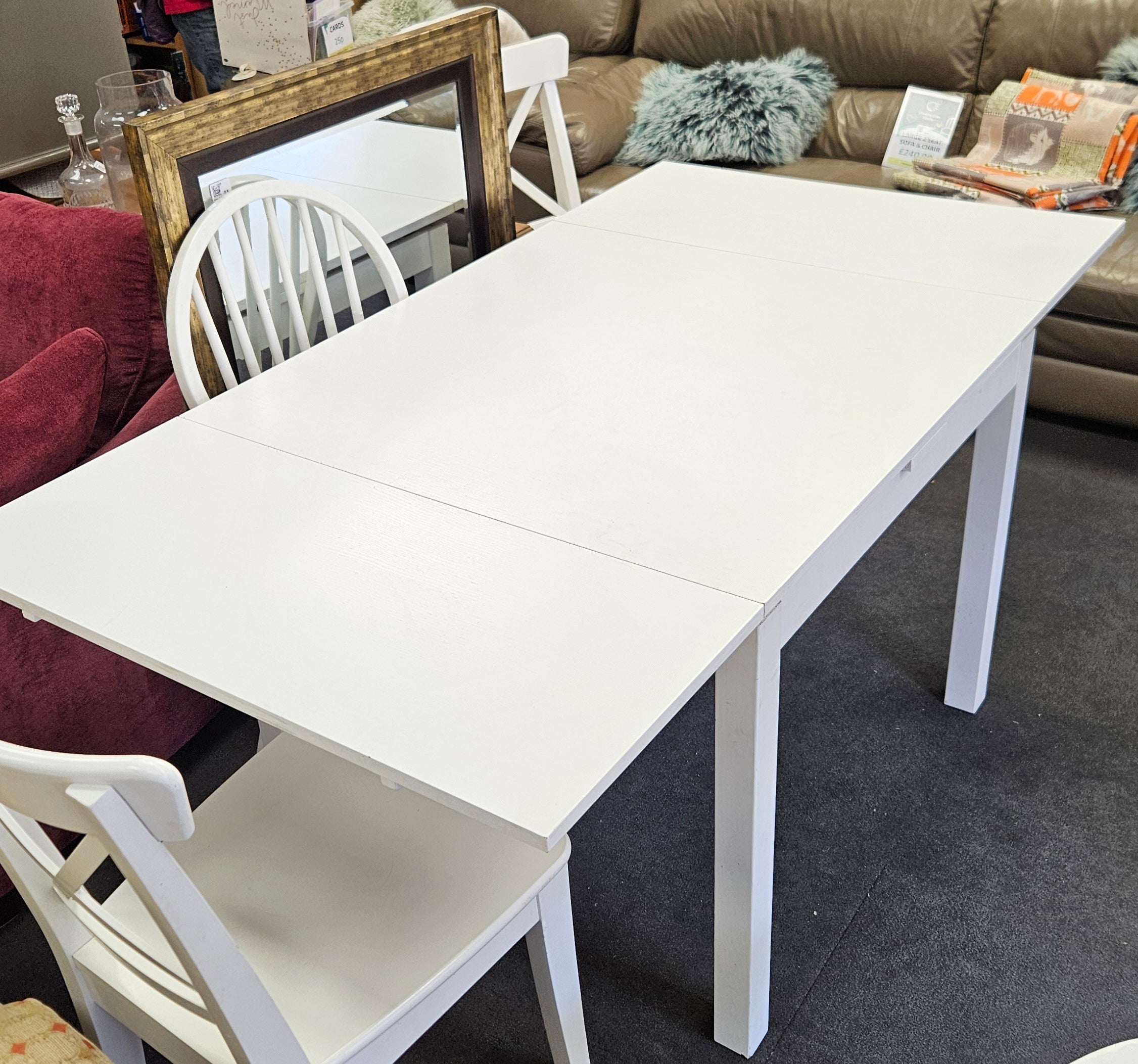Table and four chairs