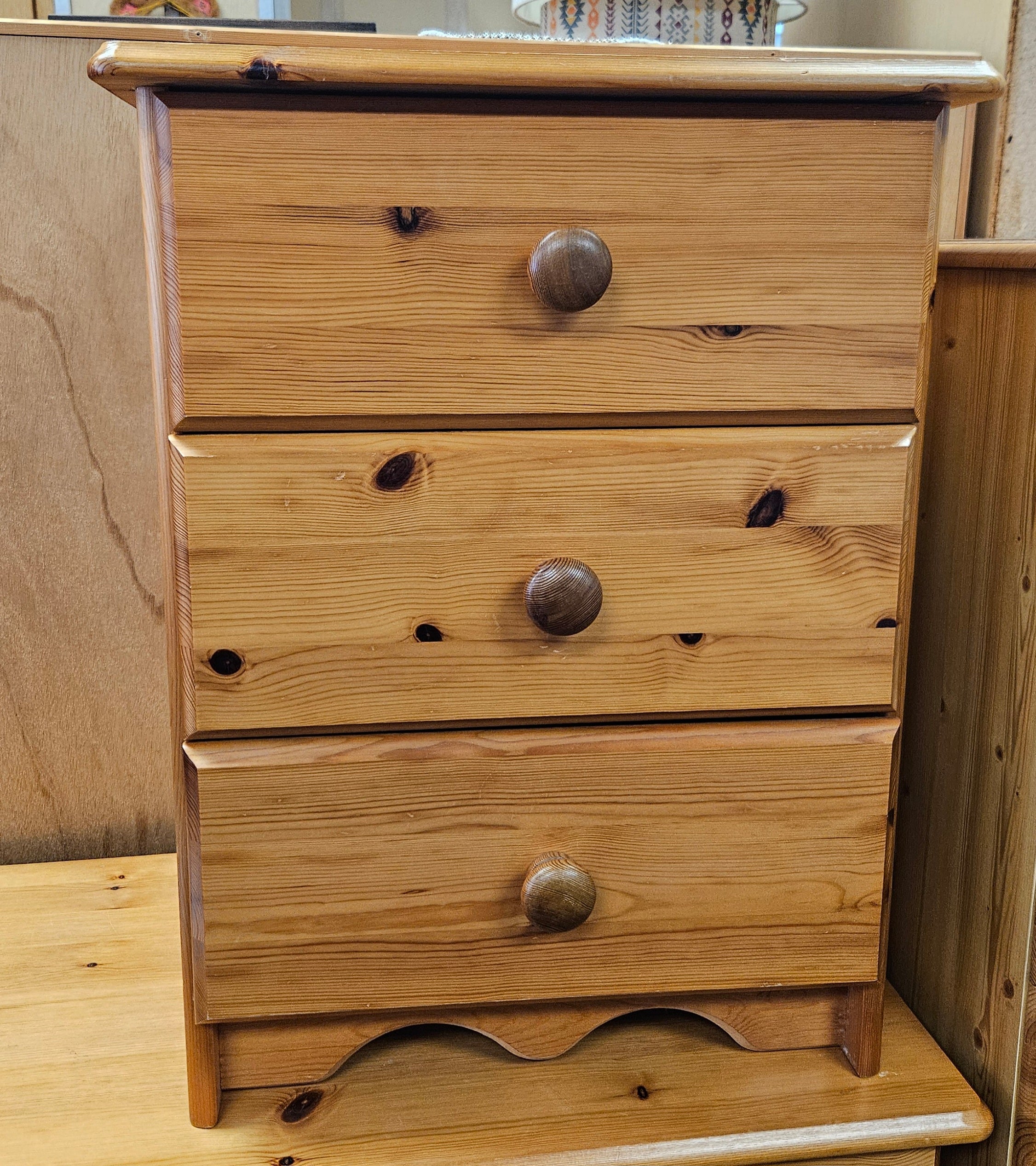 Pine bedside cabinet