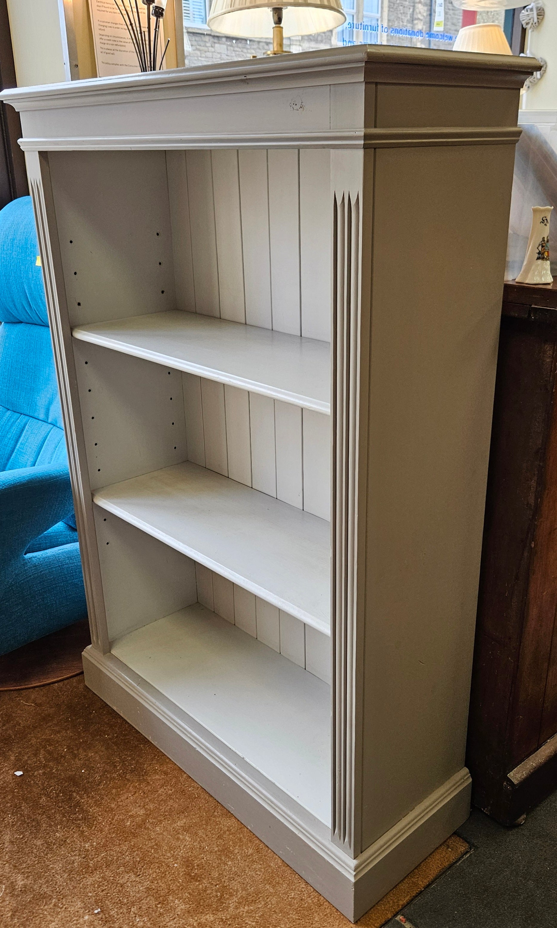 Grey bookcase