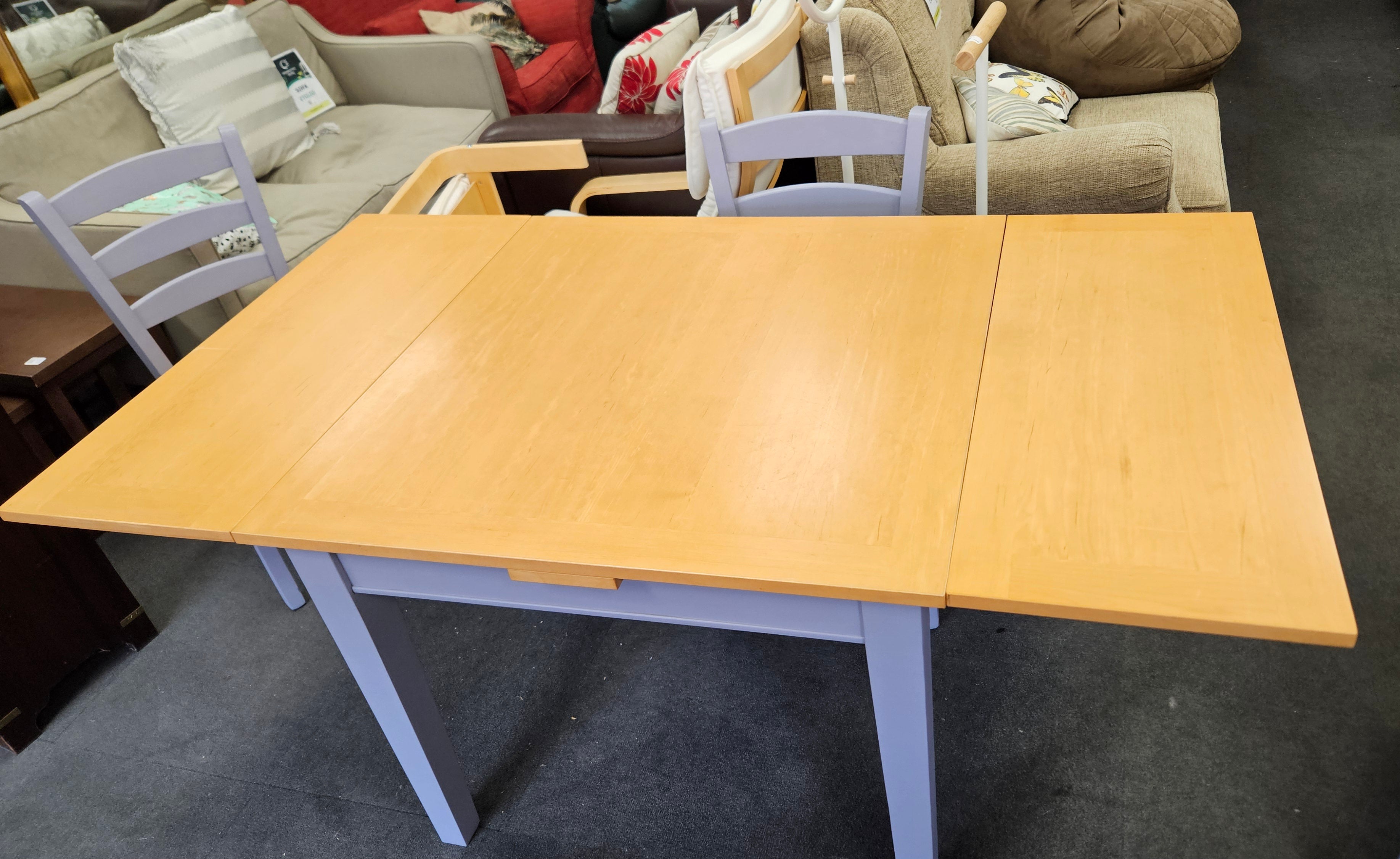 Extending table and chairs