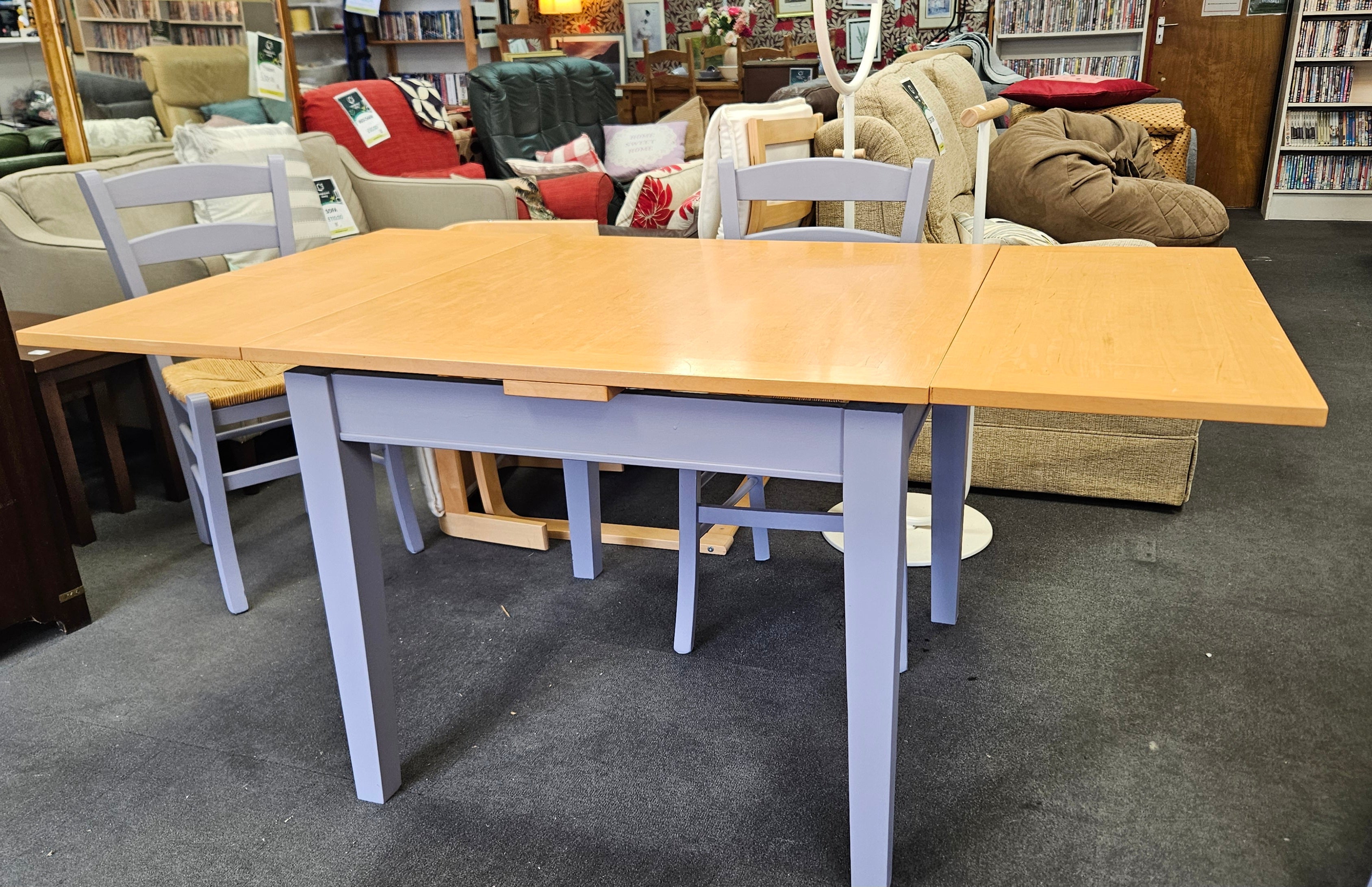 Extending table and chairs