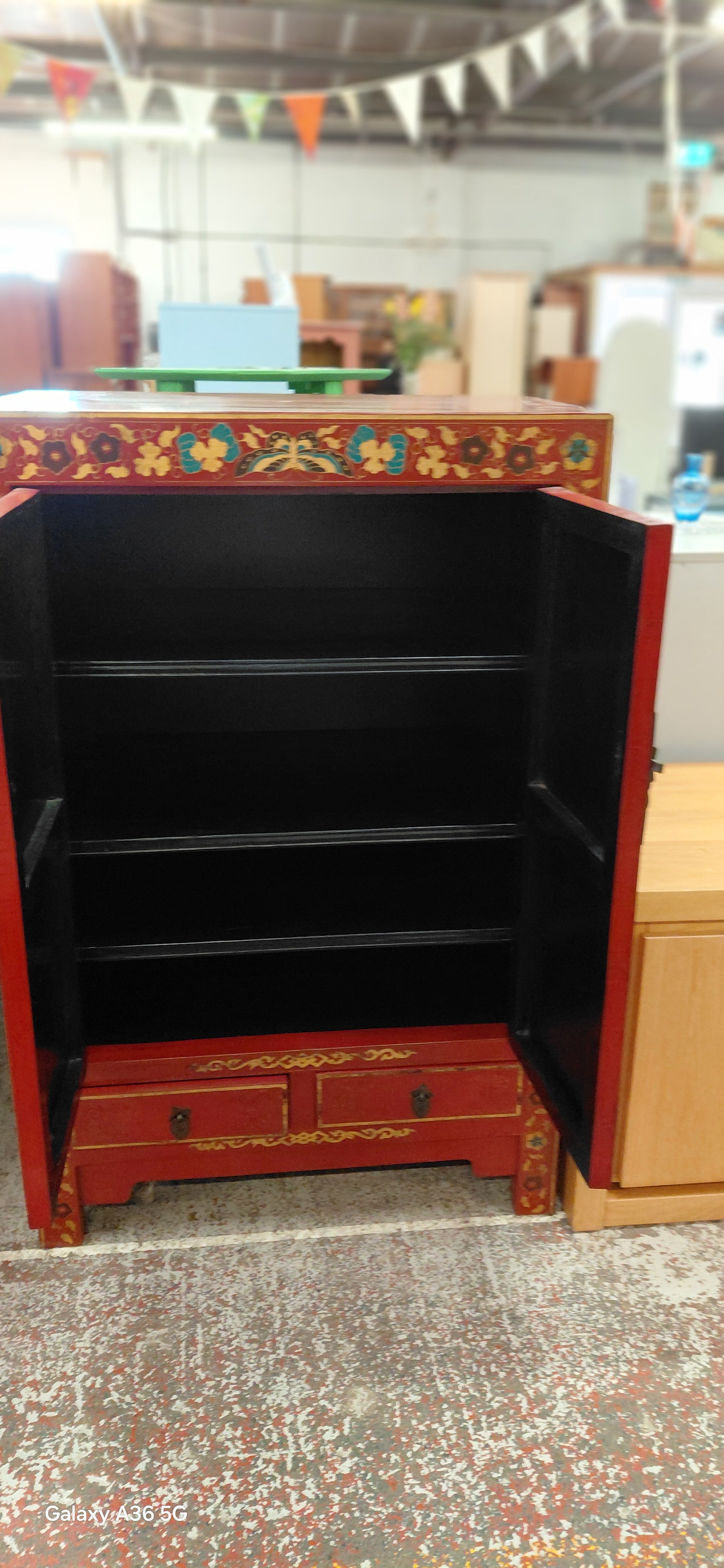 Chinese Lacquer Butterfly Cabinet