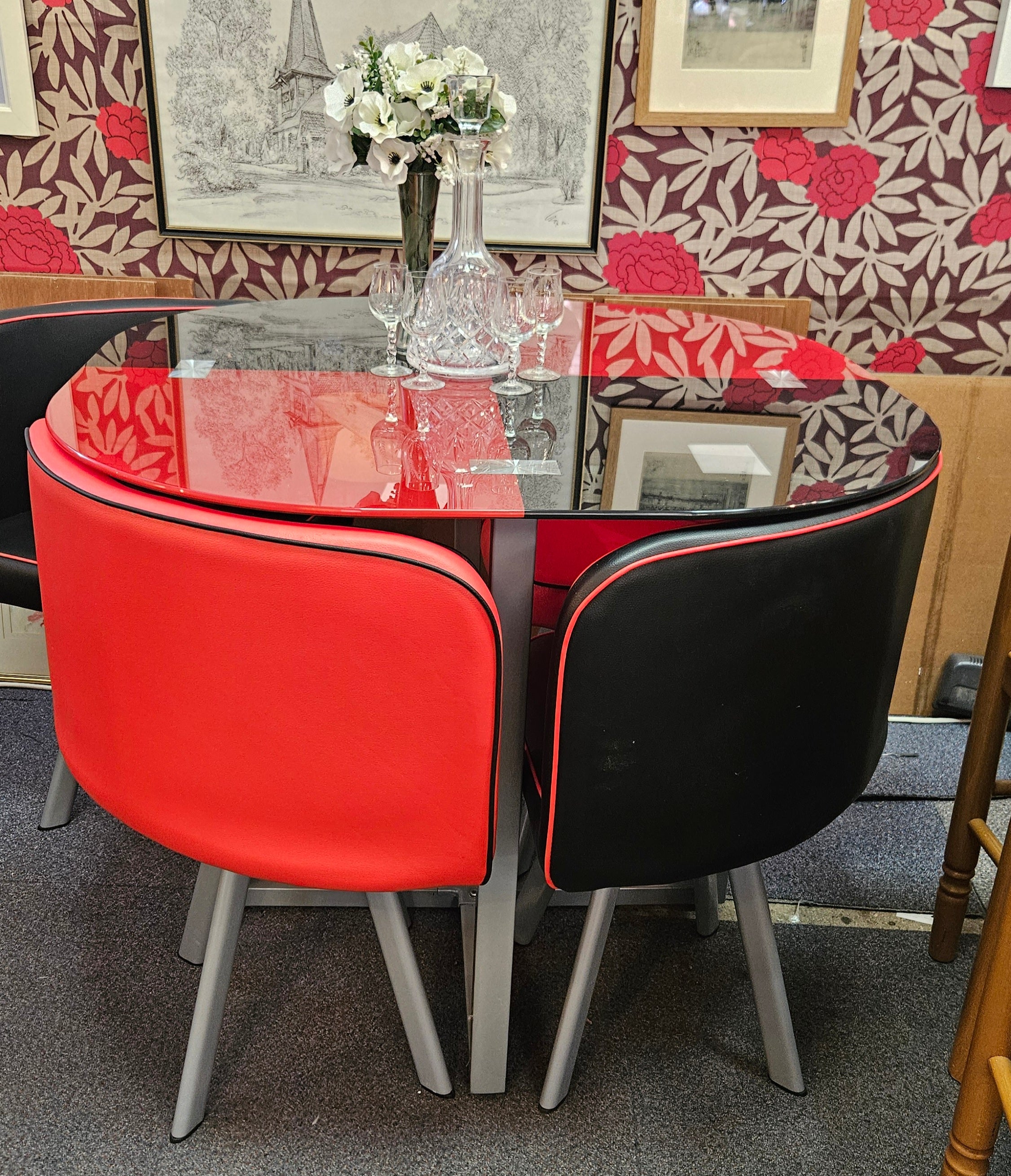 Glass table & chairs