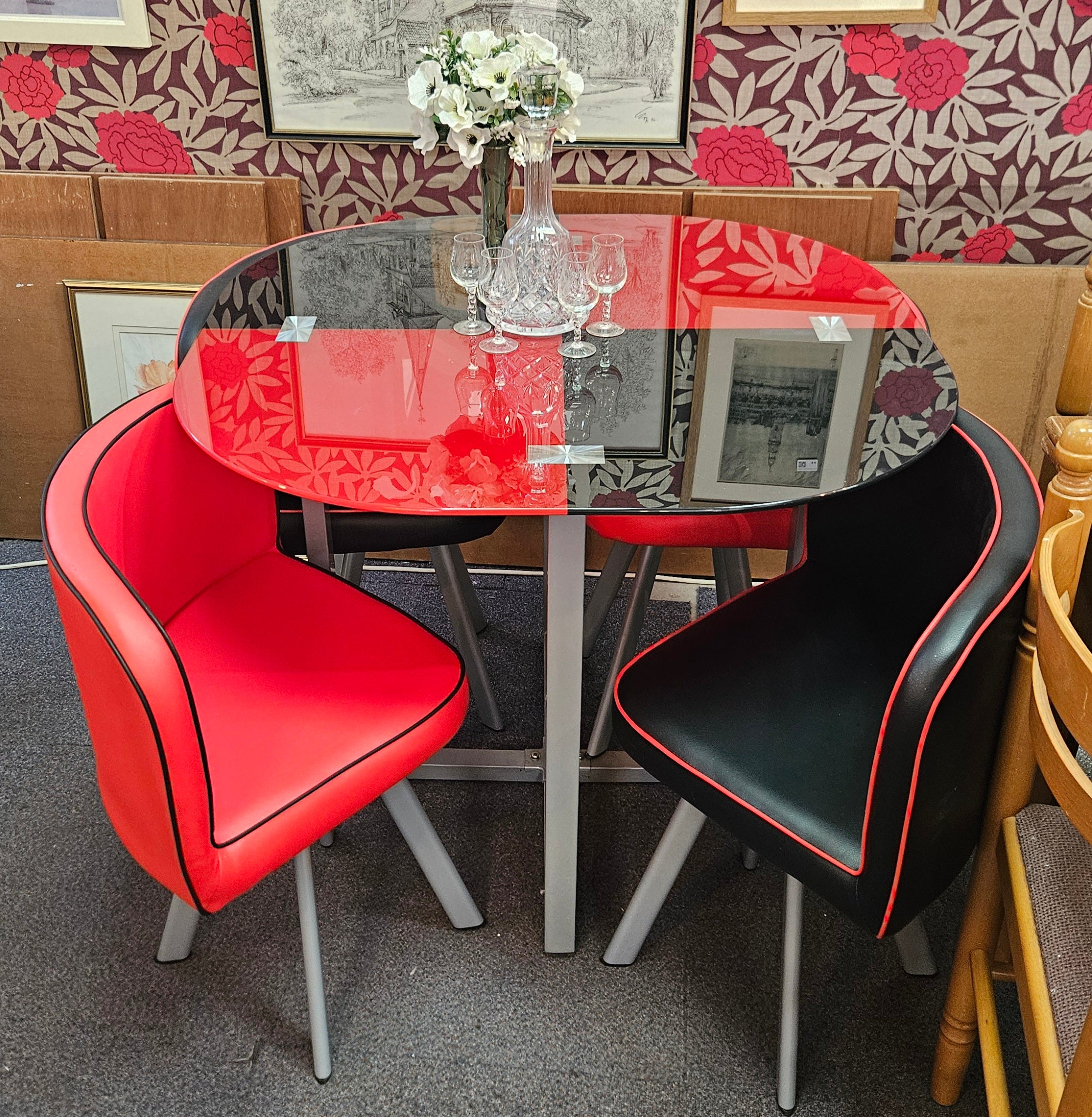 Glass table & chairs