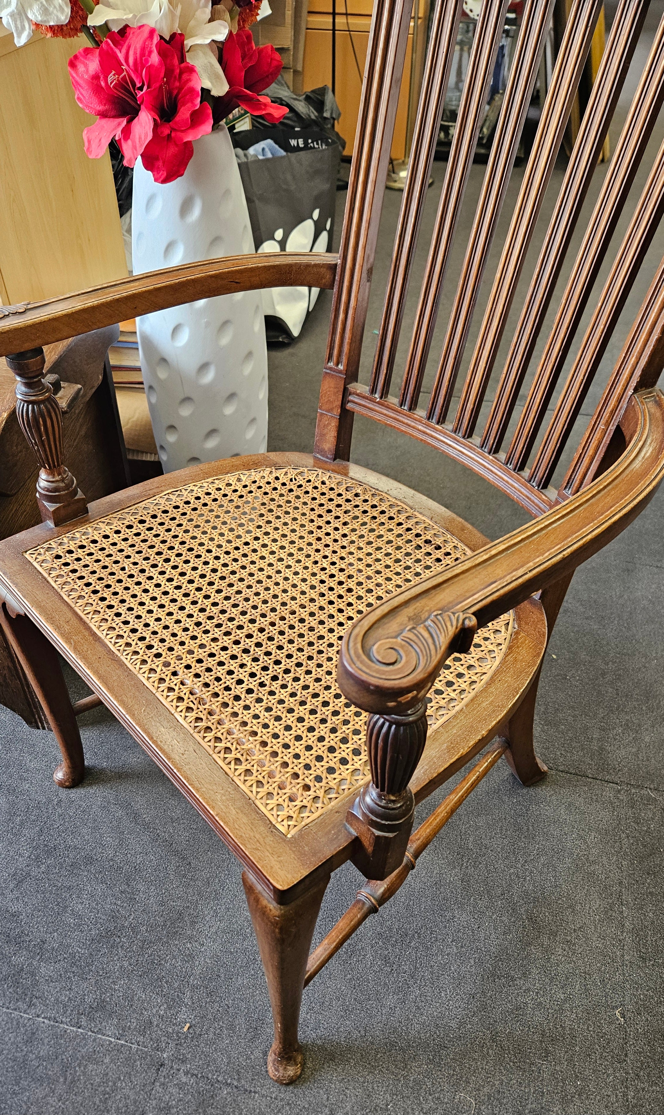 Cane seated chair