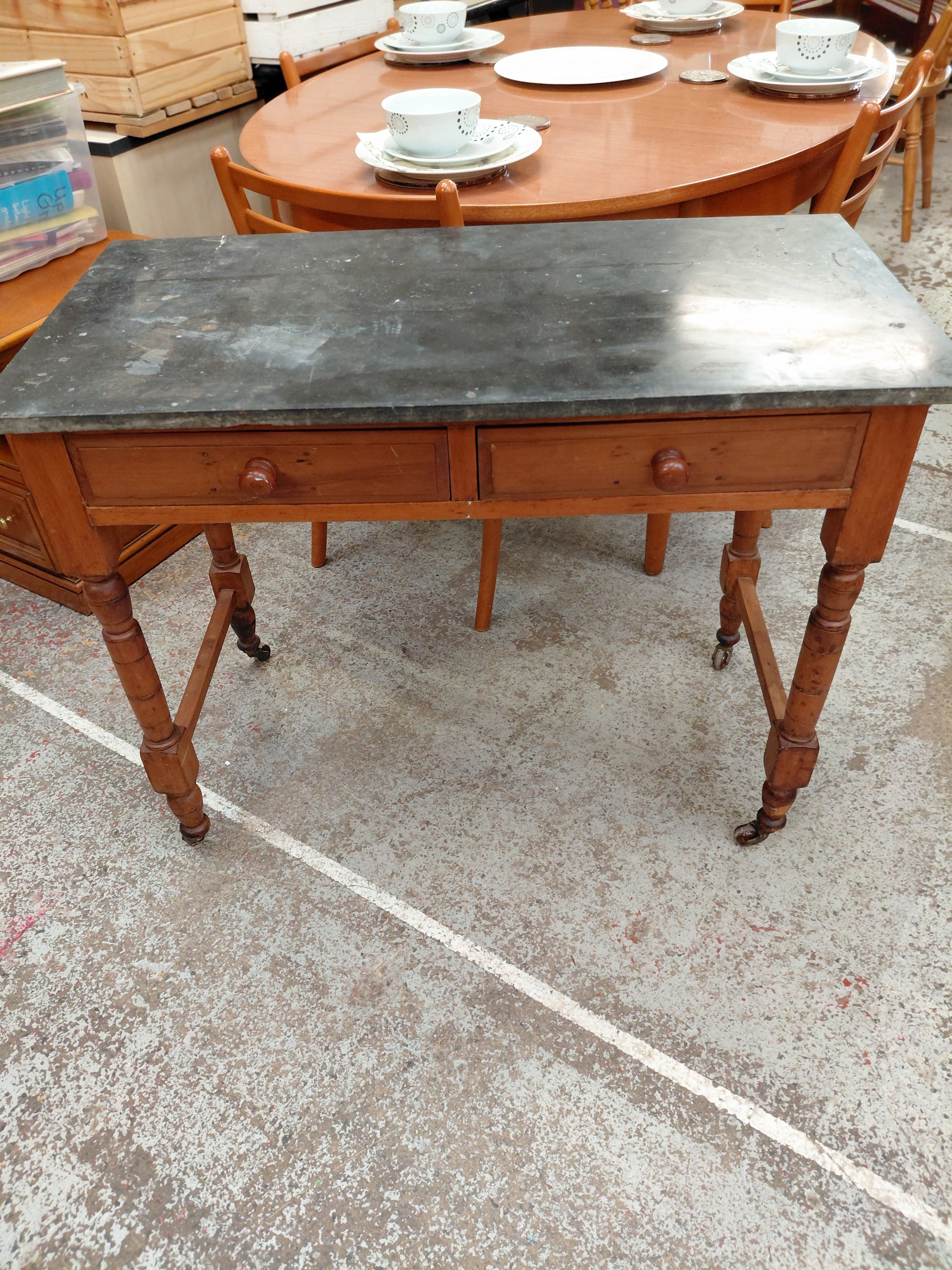 Marble Top Console Table