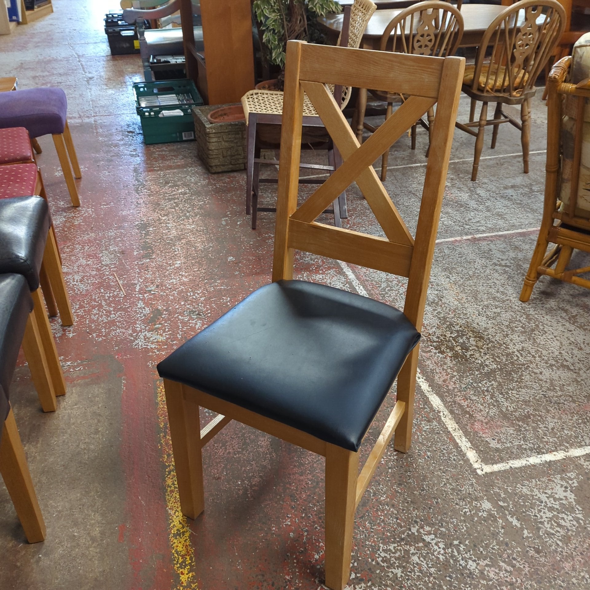 Set of Four Oak Framed Chairs