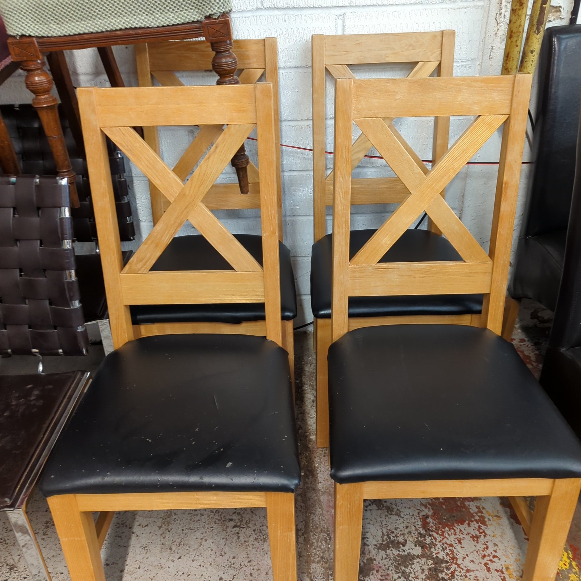 Set of Four Oak Framed Chairs