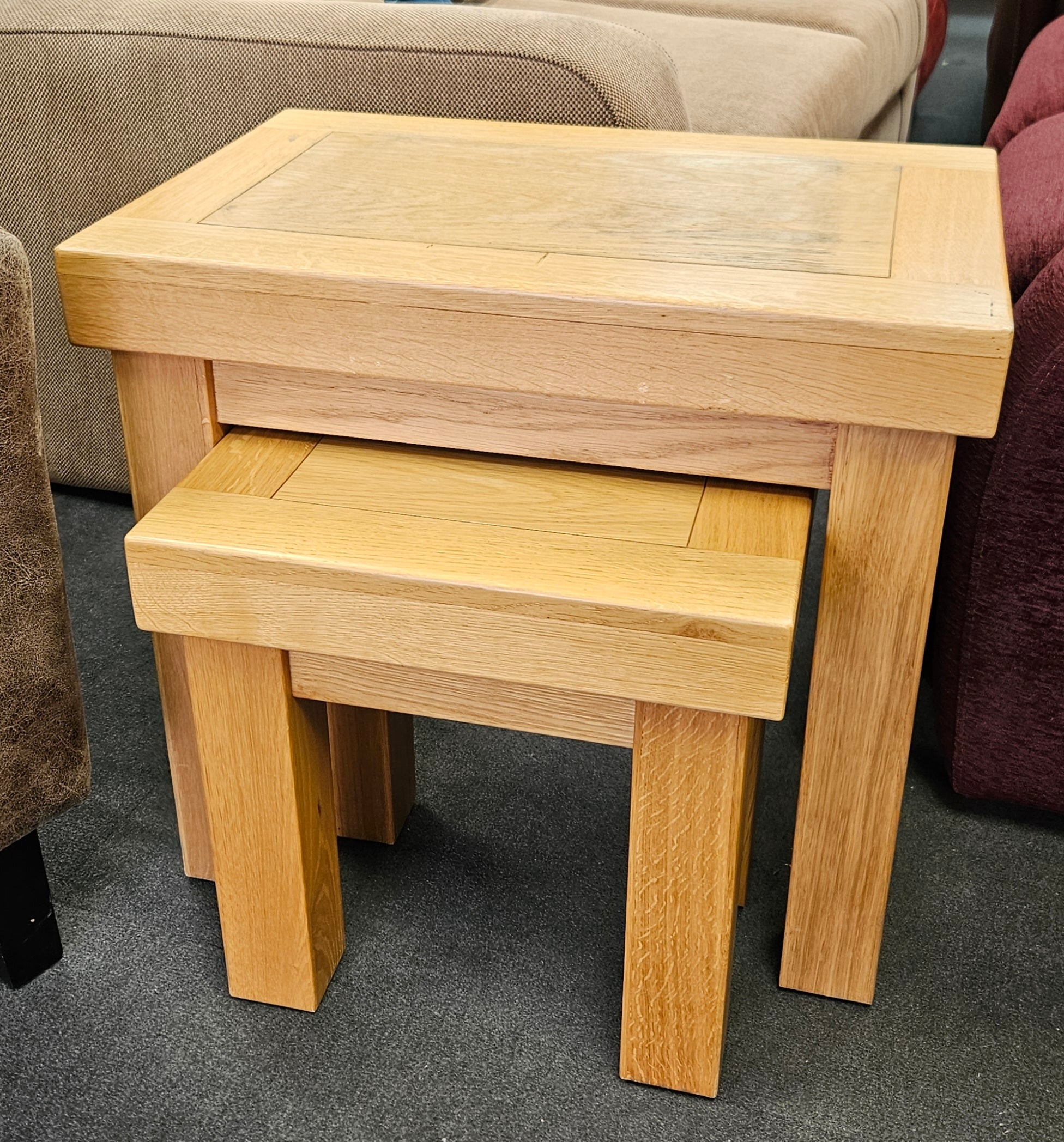 Oak nest of tables