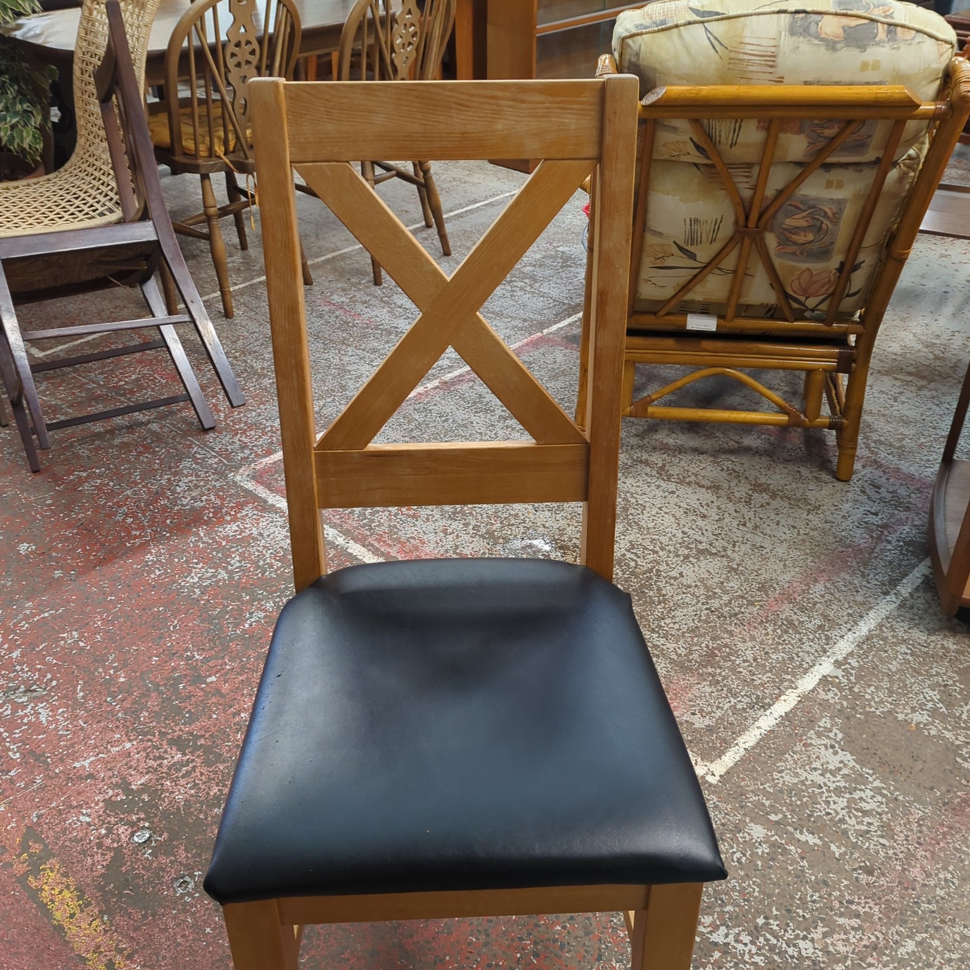 Set of Four Oak Framed Chairs