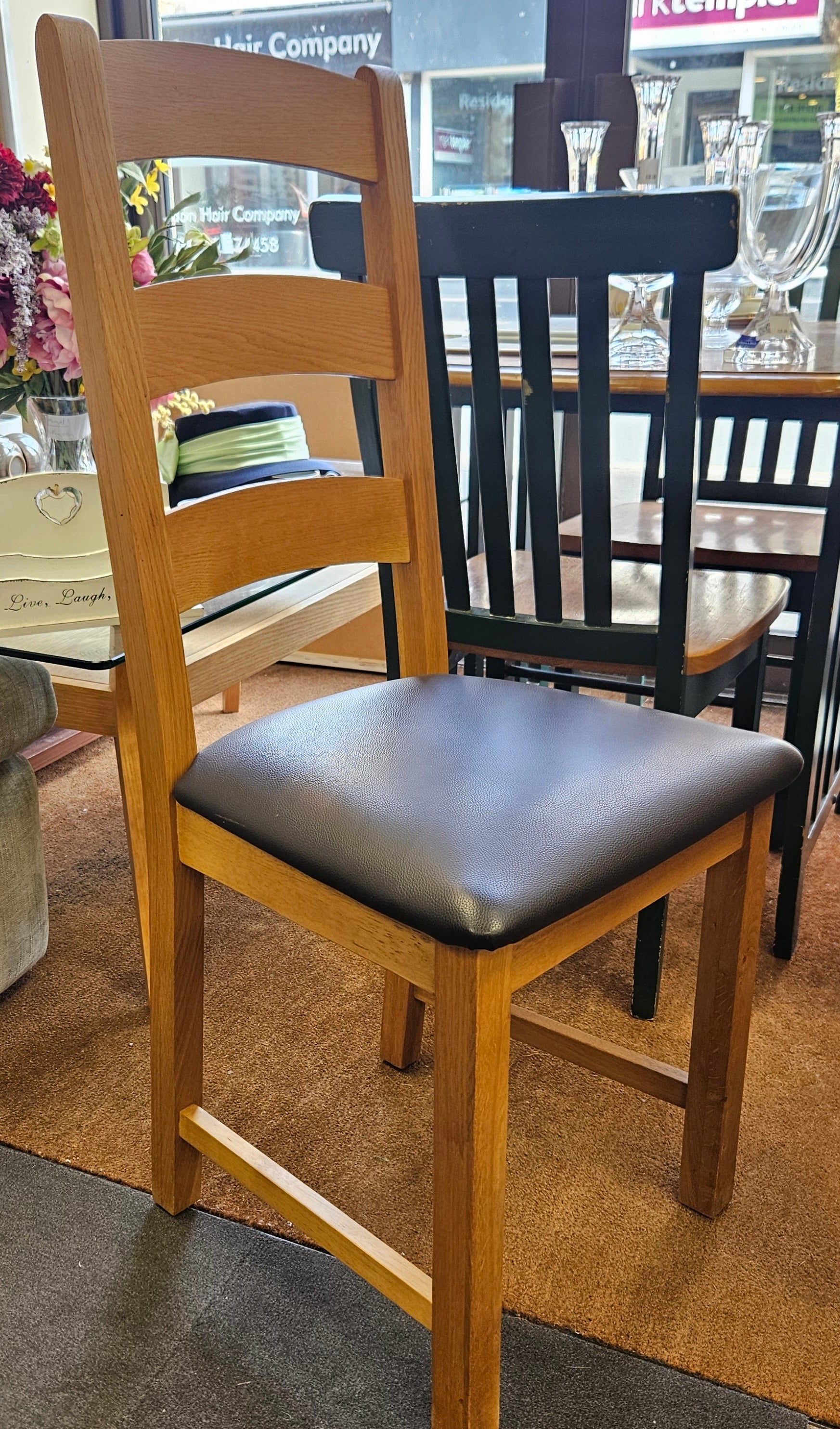Oak table and four chairs