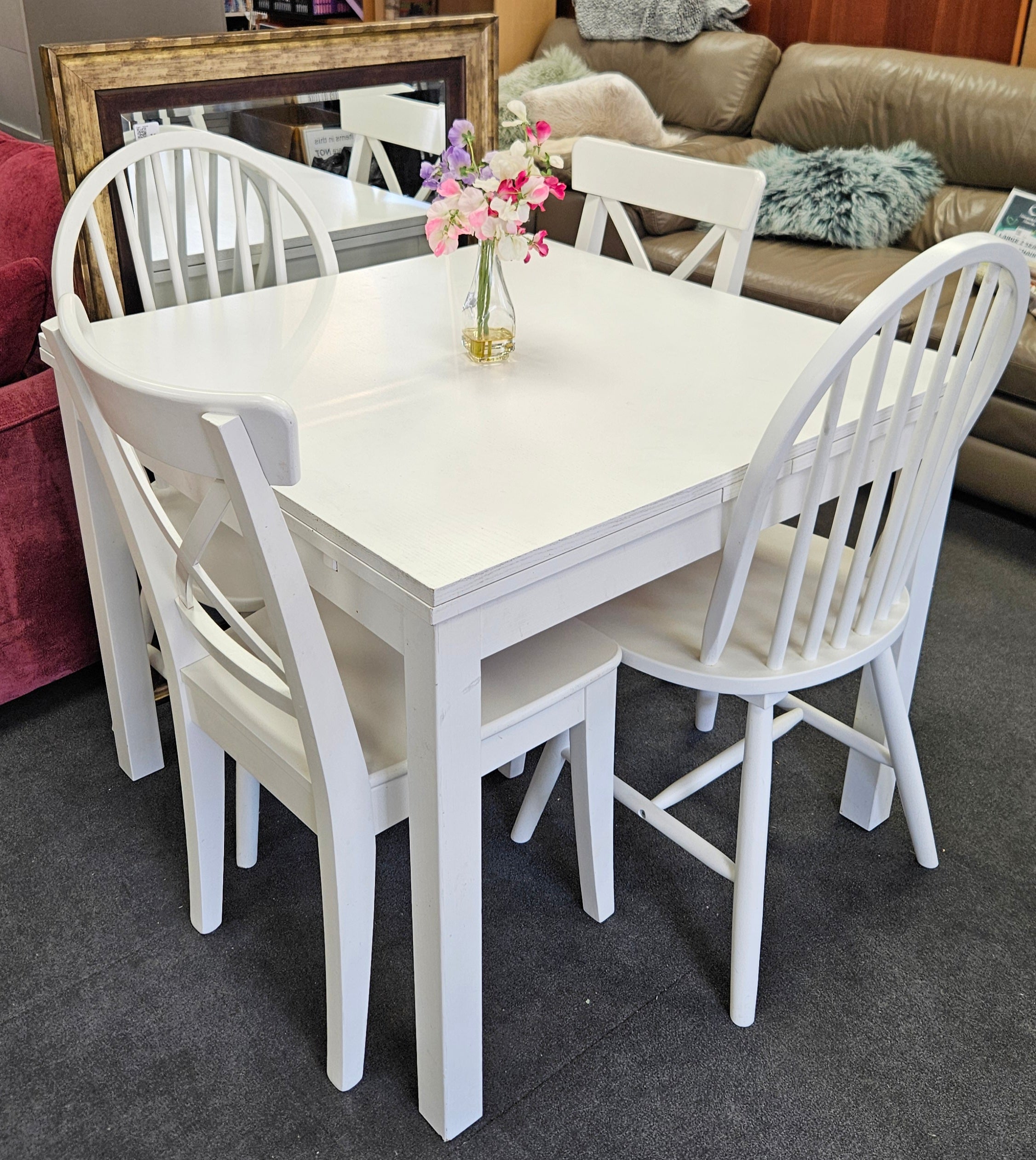 Table and four chairs
