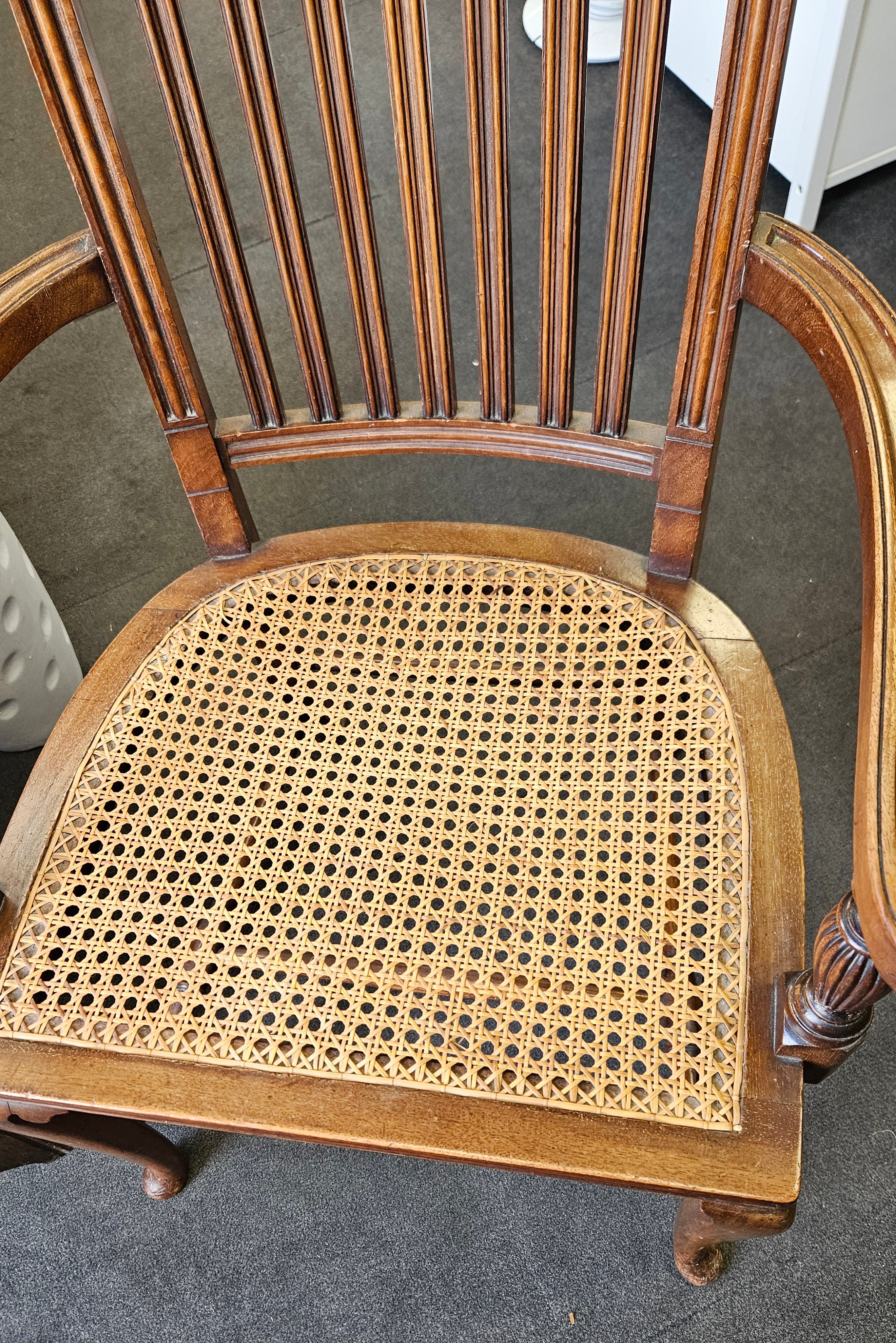 Cane seated chair