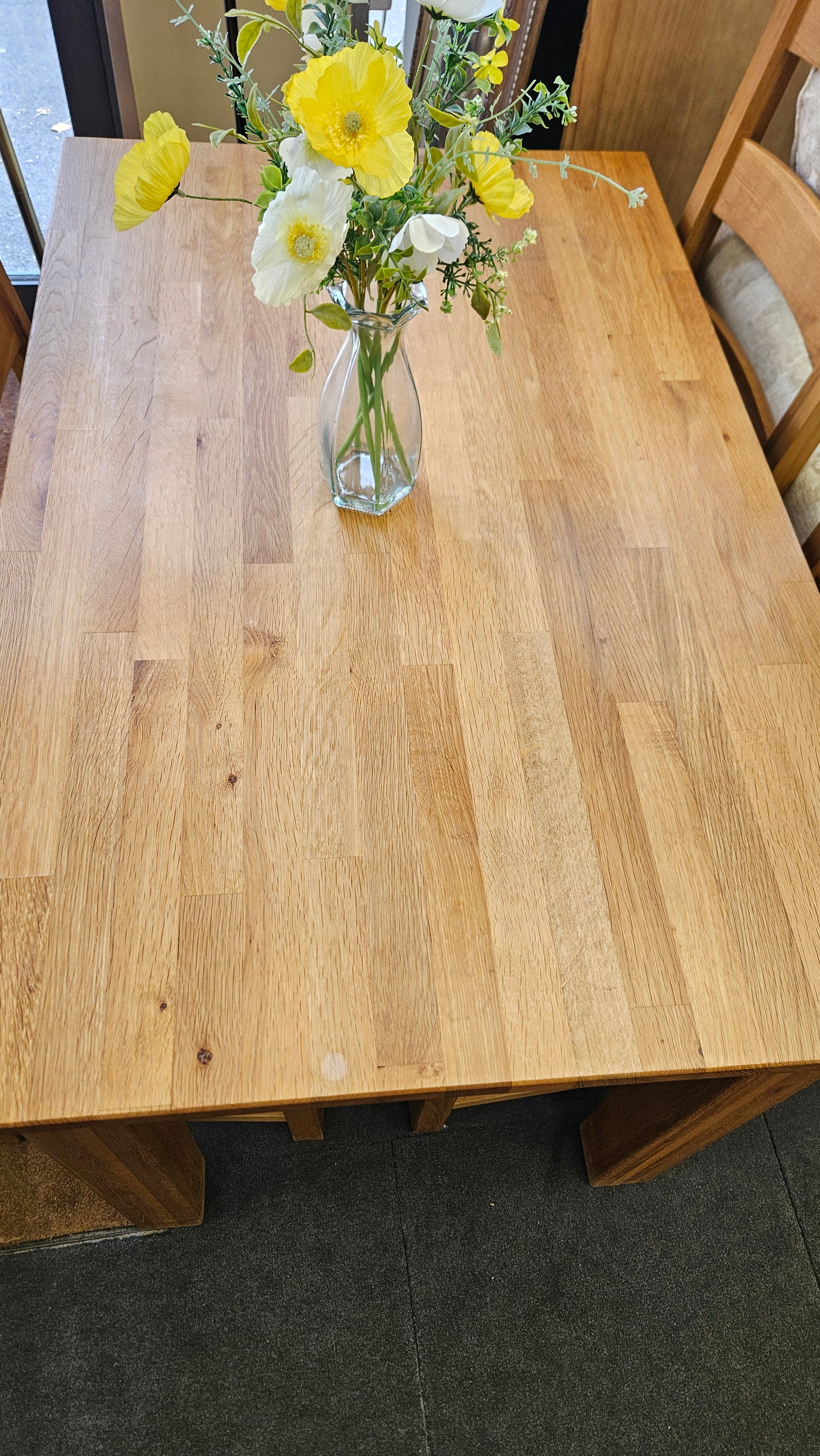 Oak table and four chairs